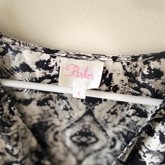 Parker Wrap long sleeve Dress black and white silk - Picture 4 of 8